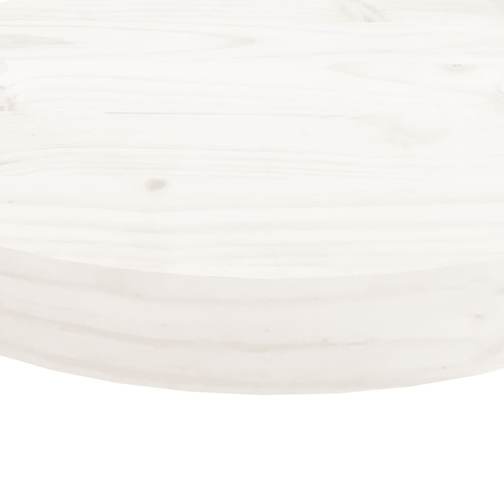 Dessus de table rond blanc Ø30x3 cm bois de pin massif Plateaux de table vidaXL   