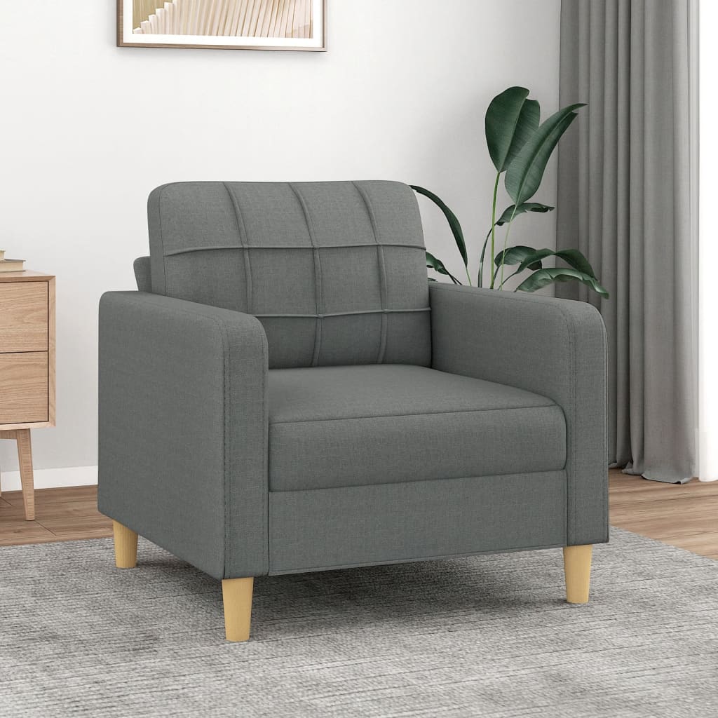 Fauteuil Gris foncé 60 cm Tissu Canapés vidaXL   