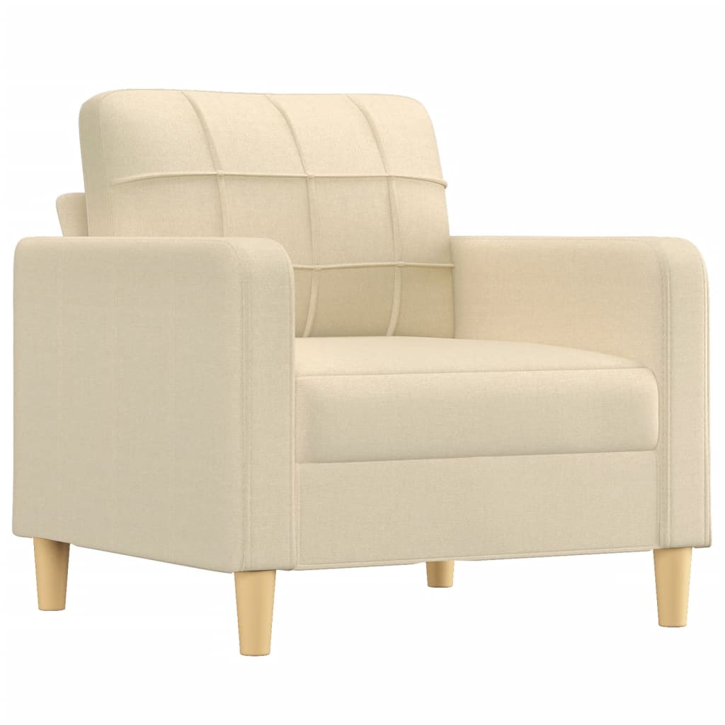 Fauteuil Crème 60 cm Tissu Canapés vidaXL   