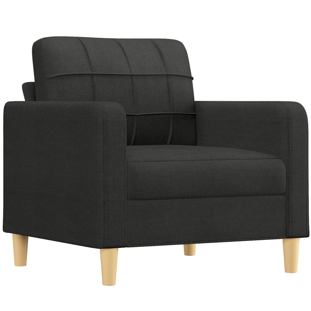 Fauteuil Noir 60 cm Tissu Canapés vidaXL   