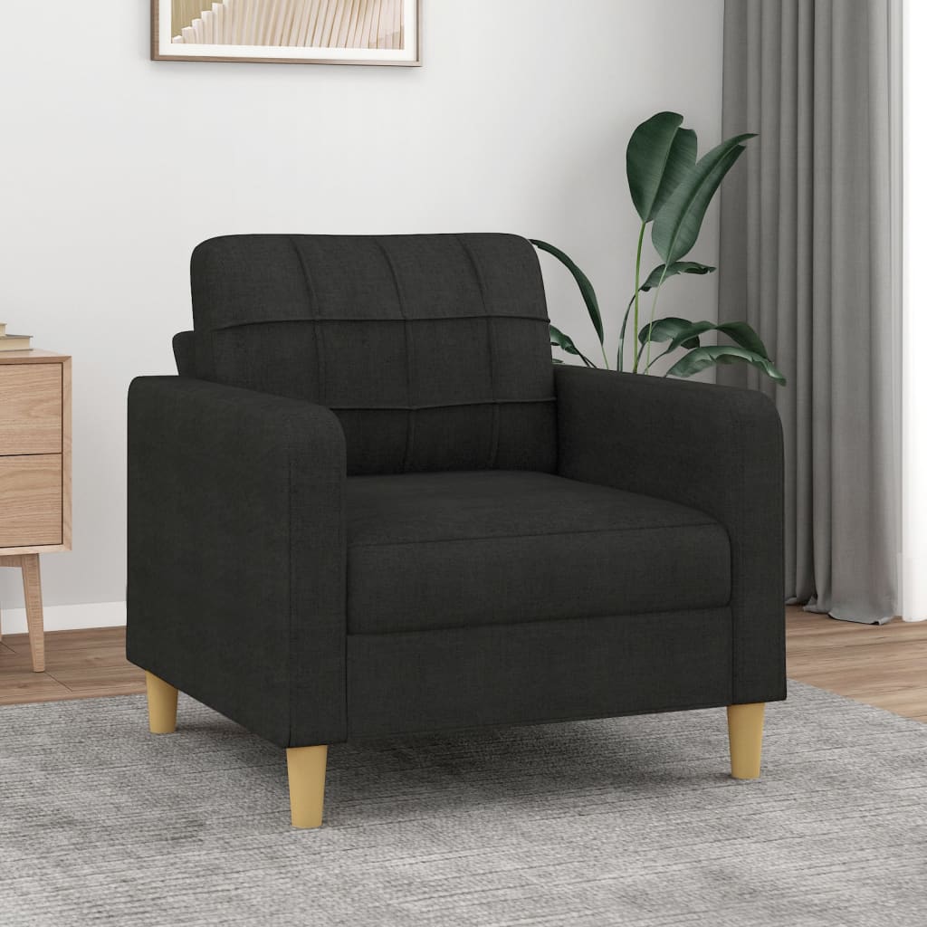 Fauteuil Noir 60 cm Tissu Canapés vidaXL   