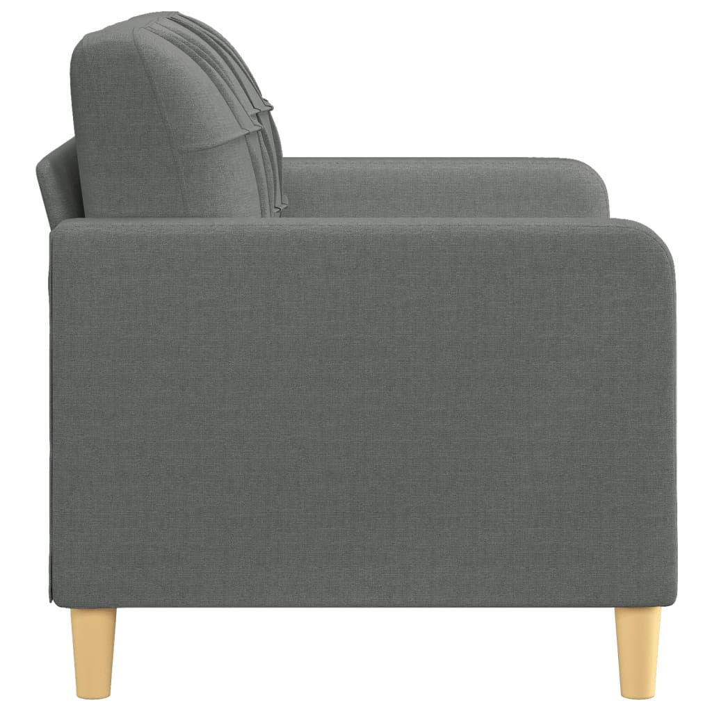 Canapé à 2 places Gris foncé 120 cm Tissu Canapés vidaXL   