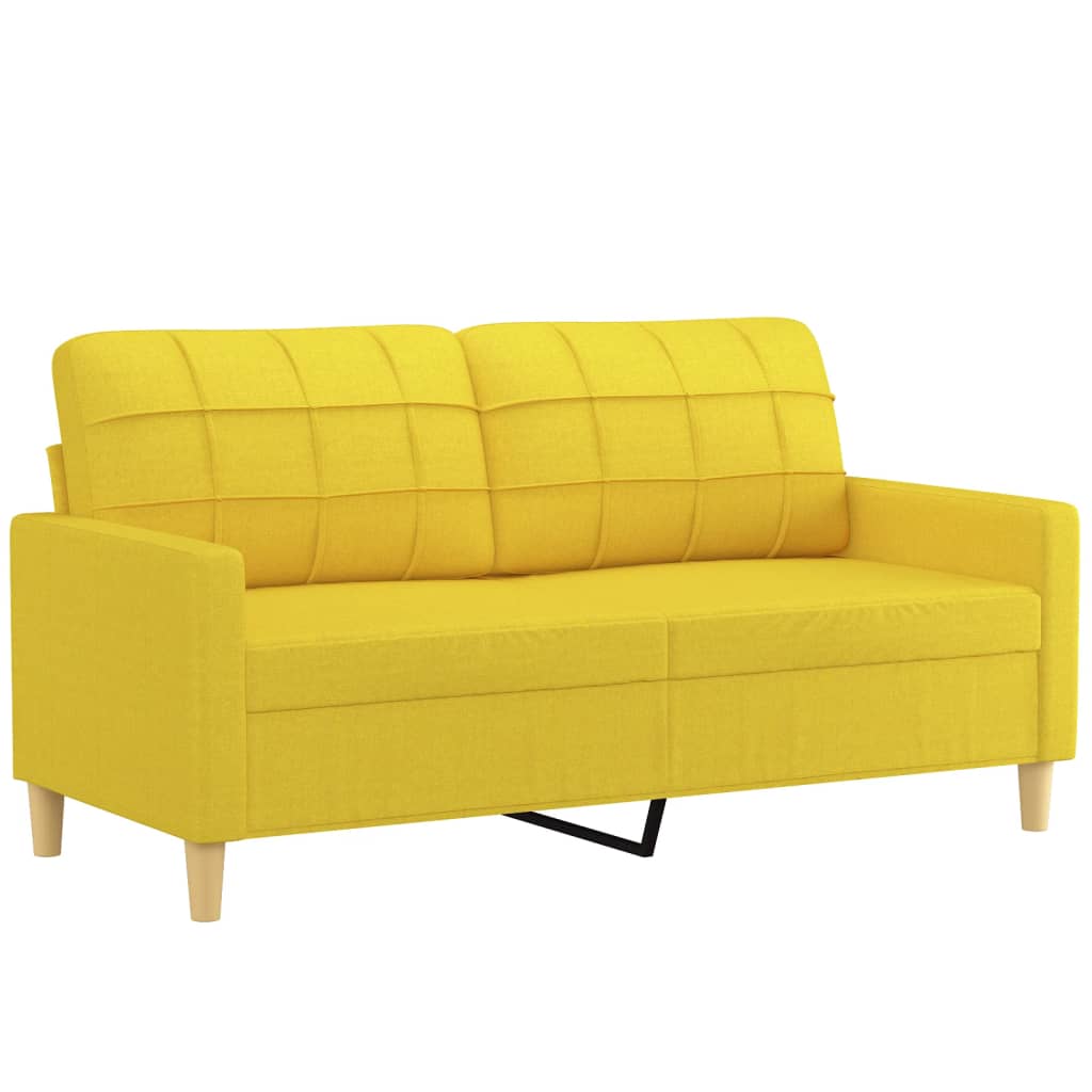 Canapé à 2 places Jaune clair 140 cm Tissu Canapés vidaXL   