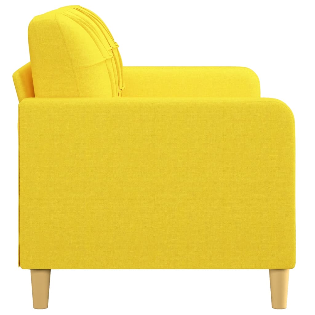 Canapé à 2 places Jaune clair 140 cm Tissu Canapés vidaXL   