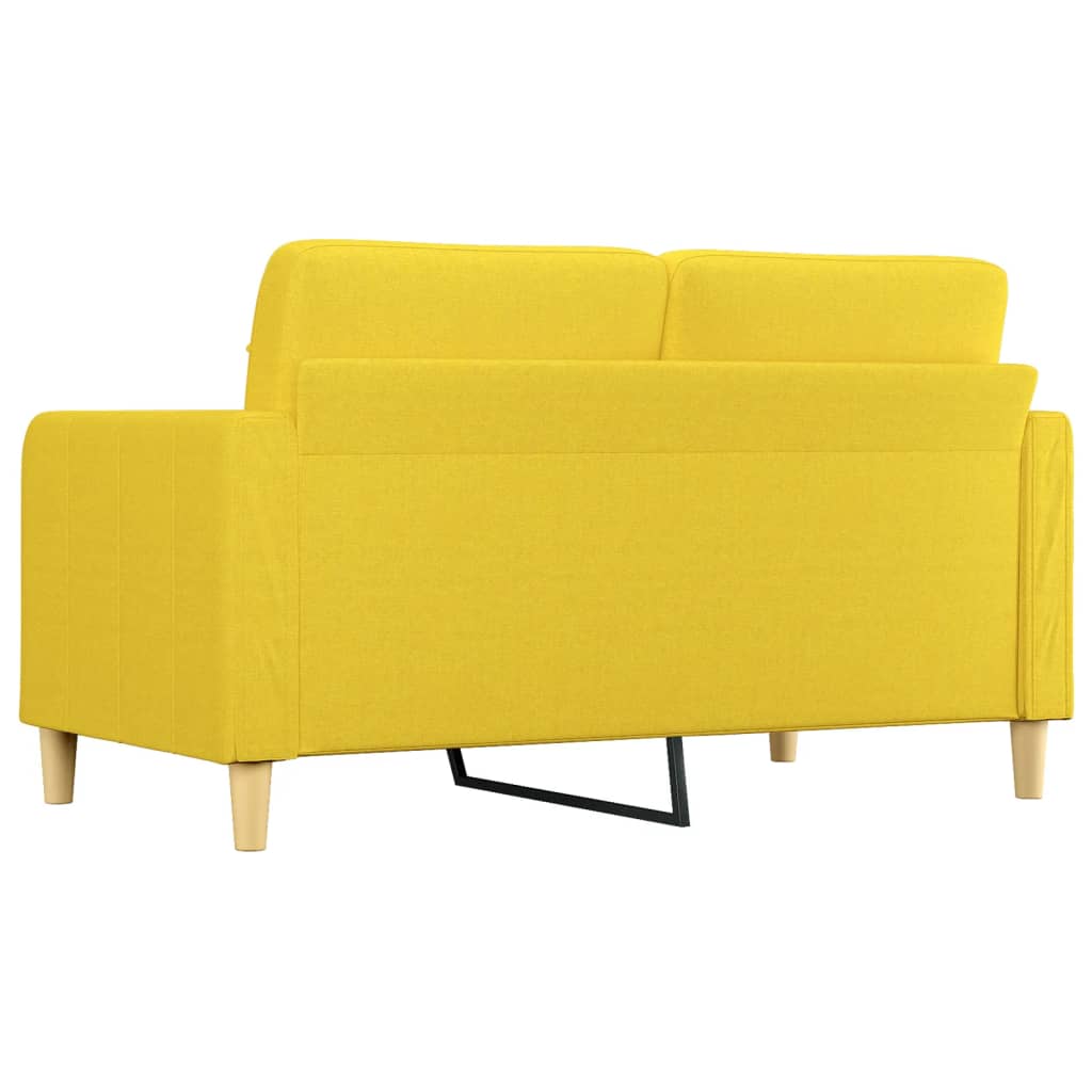 Canapé à 2 places Jaune clair 140 cm Tissu Canapés vidaXL   