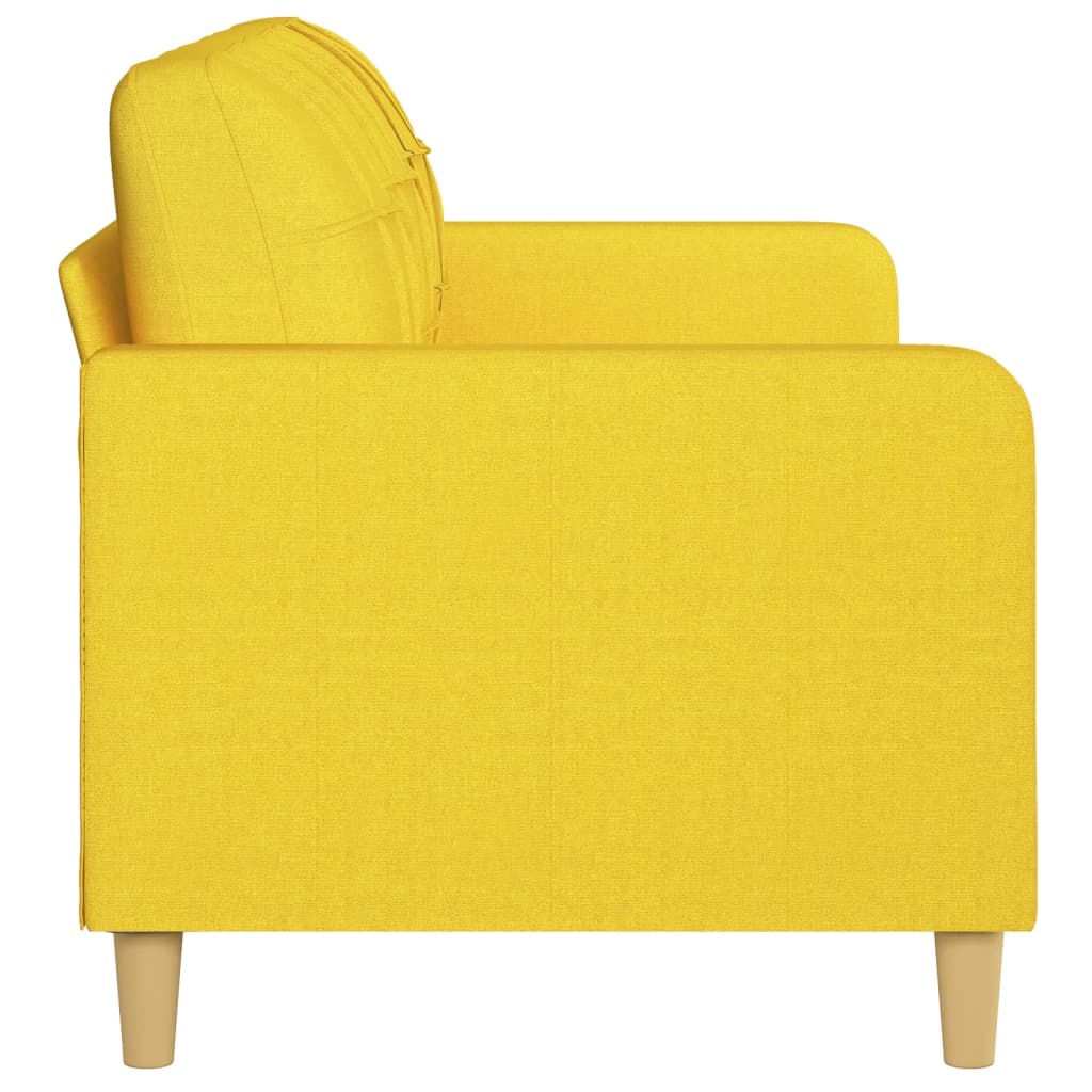 Canapé à 3 places Jaune clair 180 cm Tissu Canapés vidaXL   