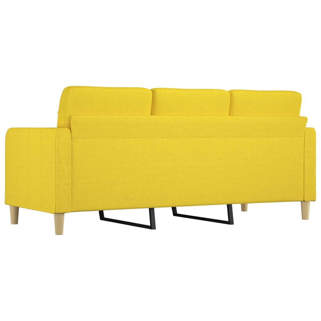 Canapé à 3 places Jaune clair 180 cm Tissu Canapés vidaXL   