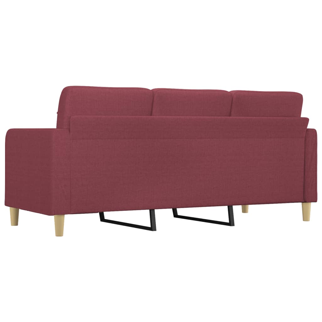 Canapé à 3 places Rouge bordeaux 180 cm Tissu Canapés vidaXL   