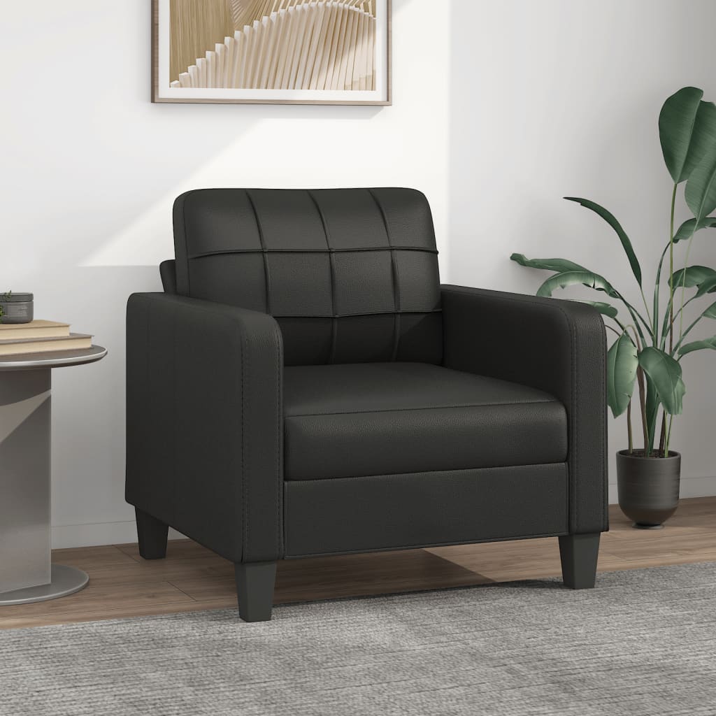 Fauteuil Noir 60 cm Similicuir Canapés vidaXL   