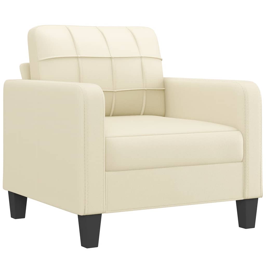 Fauteuil Crème 60 cm Similicuir Canapés vidaXL   