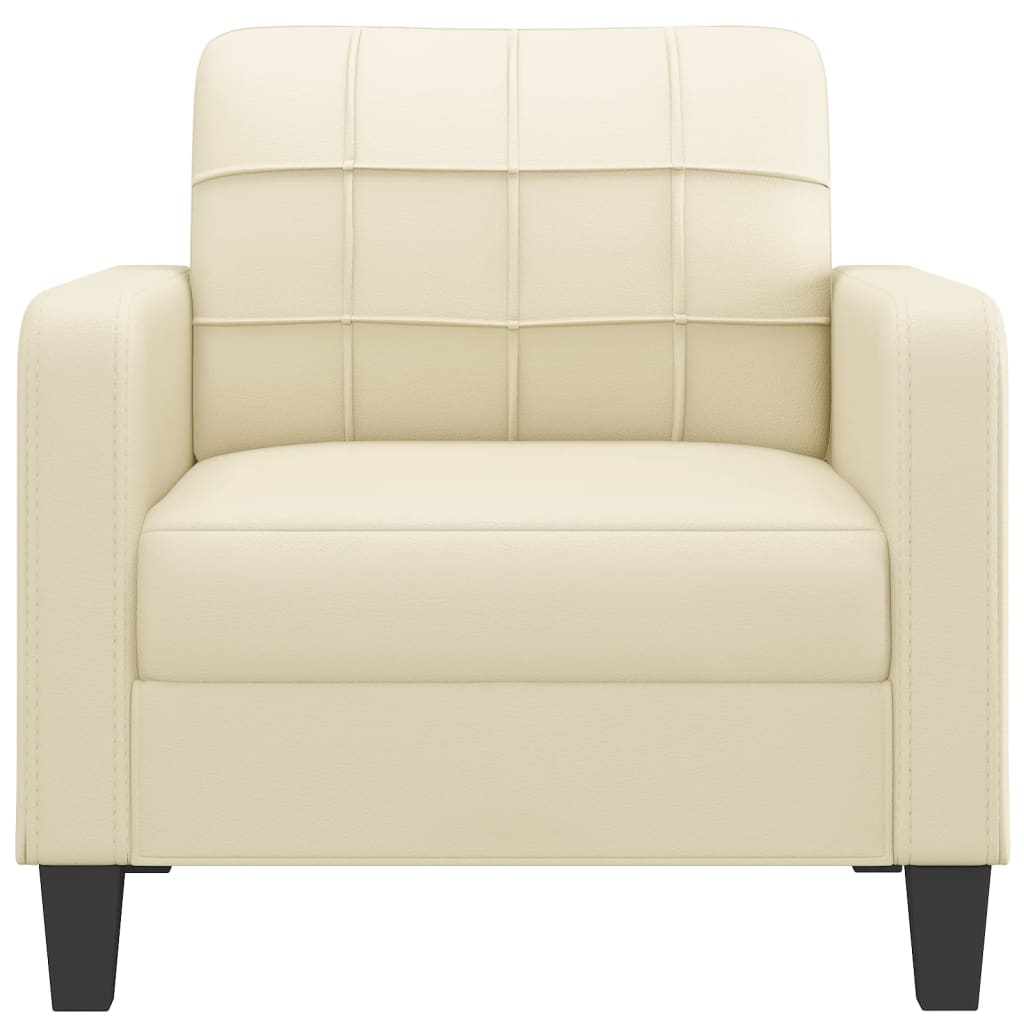 Fauteuil Crème 60 cm Similicuir Canapés vidaXL   