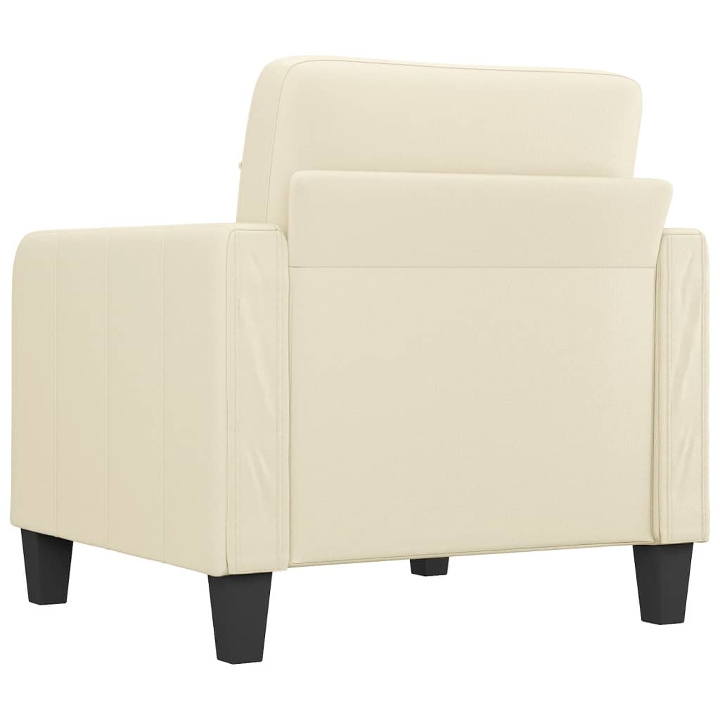 Fauteuil Crème 60 cm Similicuir Canapés vidaXL   