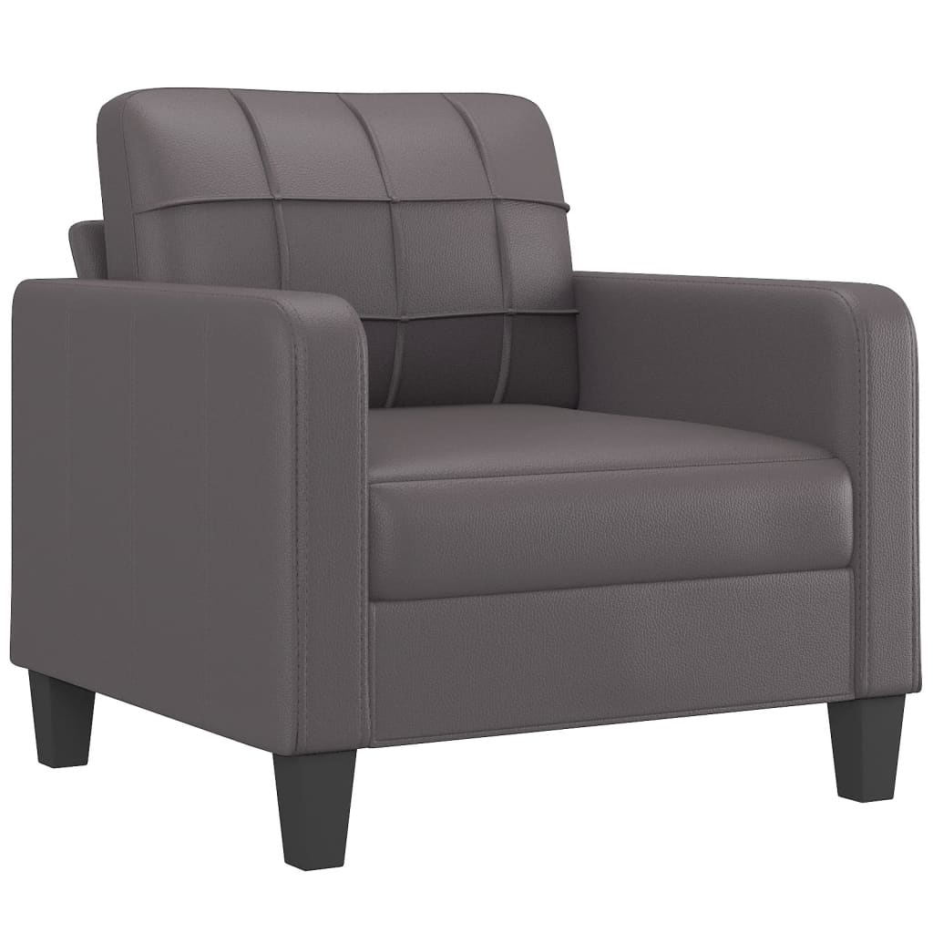 Fauteuil Gris 60 cm Similicuir Canapés vidaXL   