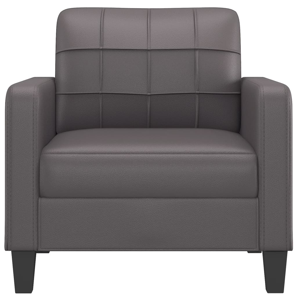 Fauteuil Gris 60 cm Similicuir Canapés vidaXL   