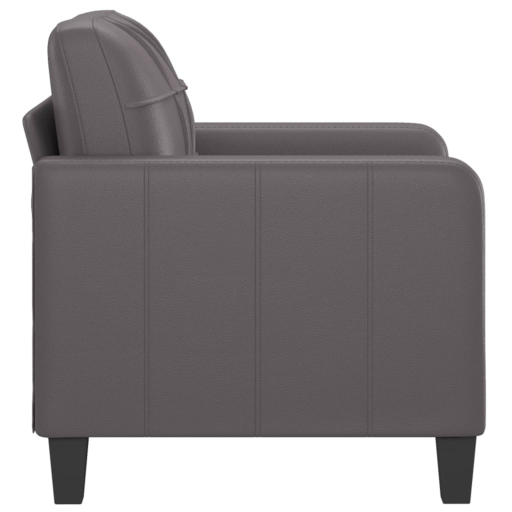 Fauteuil Gris 60 cm Similicuir Canapés vidaXL   