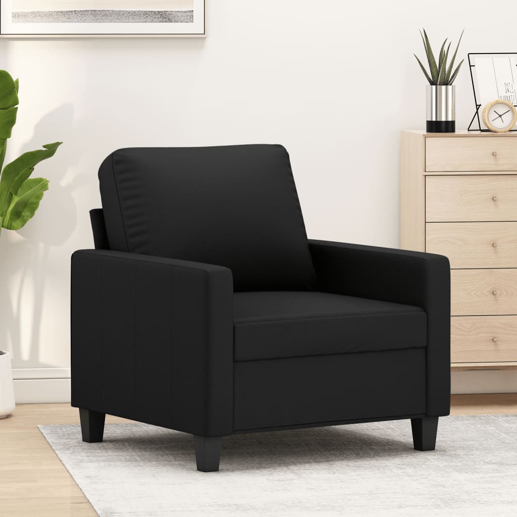 Fauteuil Noir 60 cm Similicuir Canapés vidaXL   