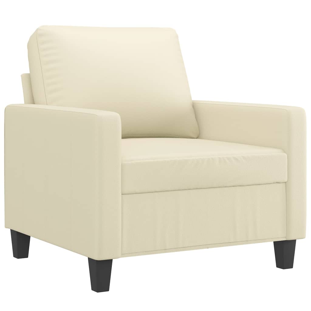 Fauteuil Crème 60 cm Similicuir Canapés vidaXL   