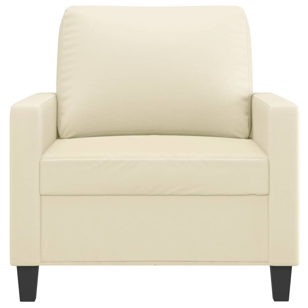 Fauteuil Crème 60 cm Similicuir Canapés vidaXL   