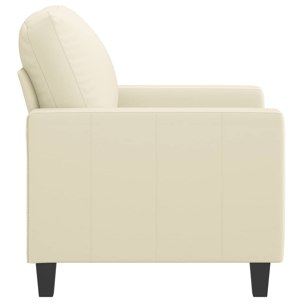 Fauteuil Crème 60 cm Similicuir Canapés vidaXL   