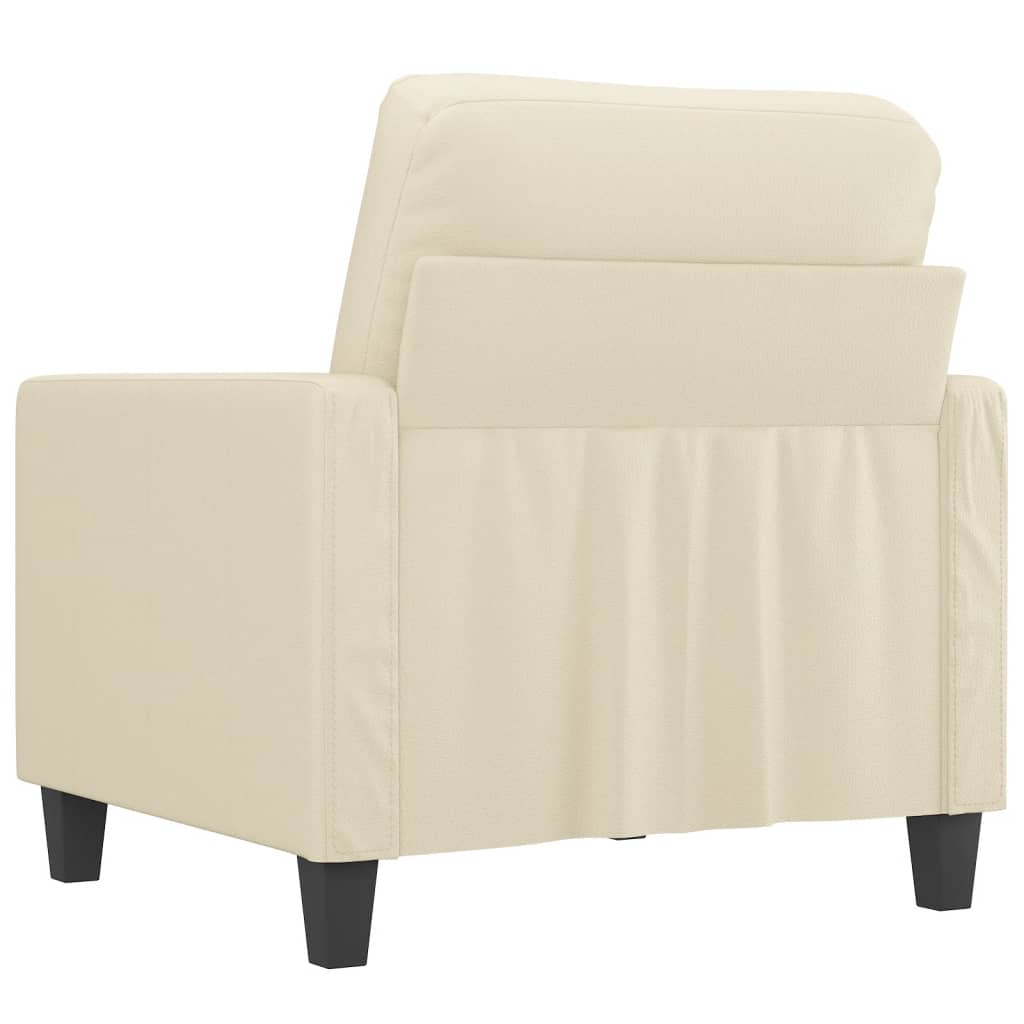 Fauteuil Crème 60 cm Similicuir Canapés vidaXL   