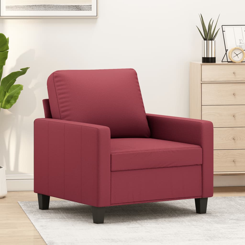 Fauteuil Rouge bordeaux 60 cm Similicuir Canapés vidaXL   