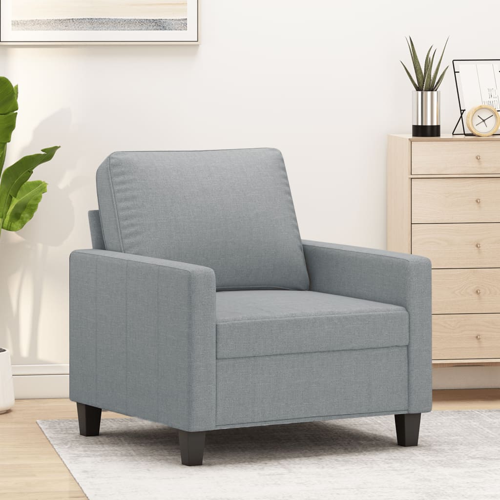 Fauteuil Gris clair 60 cm Tissu Canapés vidaXL   