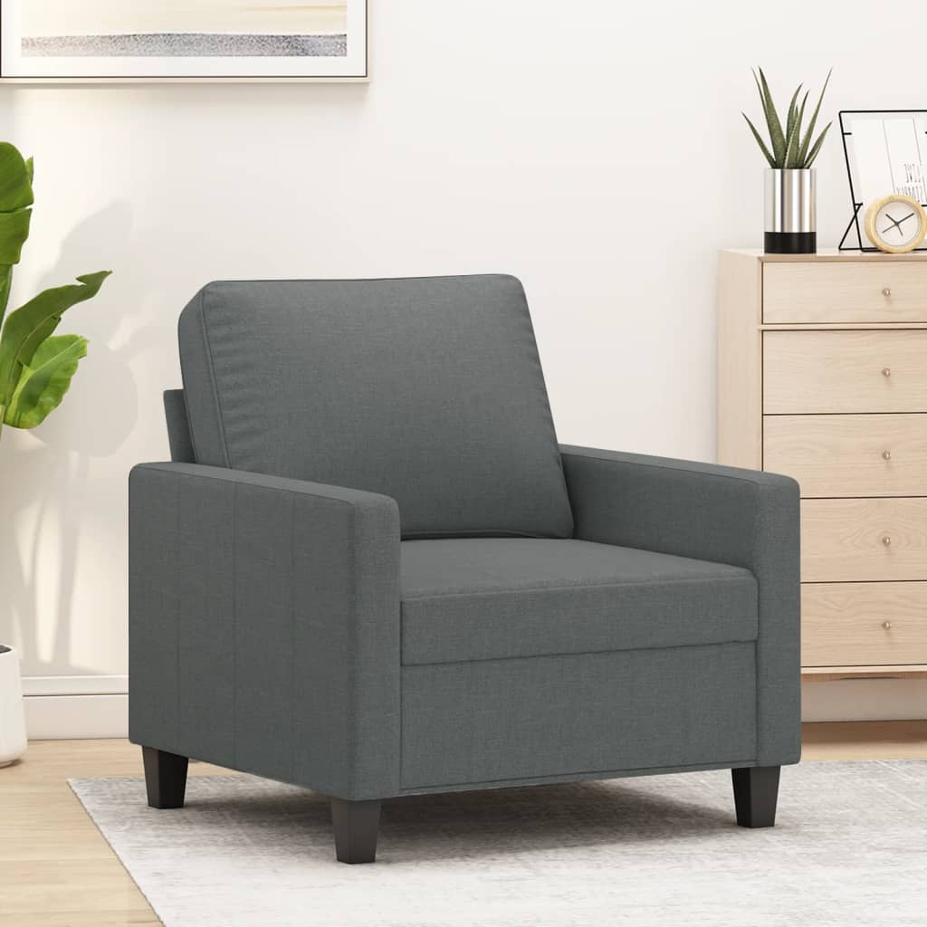 Fauteuil Gris foncé 60 cm Tissu Canapés vidaXL   