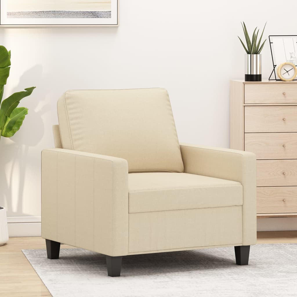 Fauteuil Crème 60 cm Tissu Canapés vidaXL   