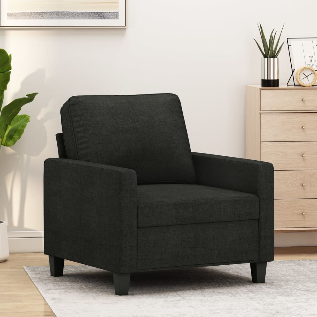 Fauteuil Noir 60 cm Tissu Canapés vidaXL   