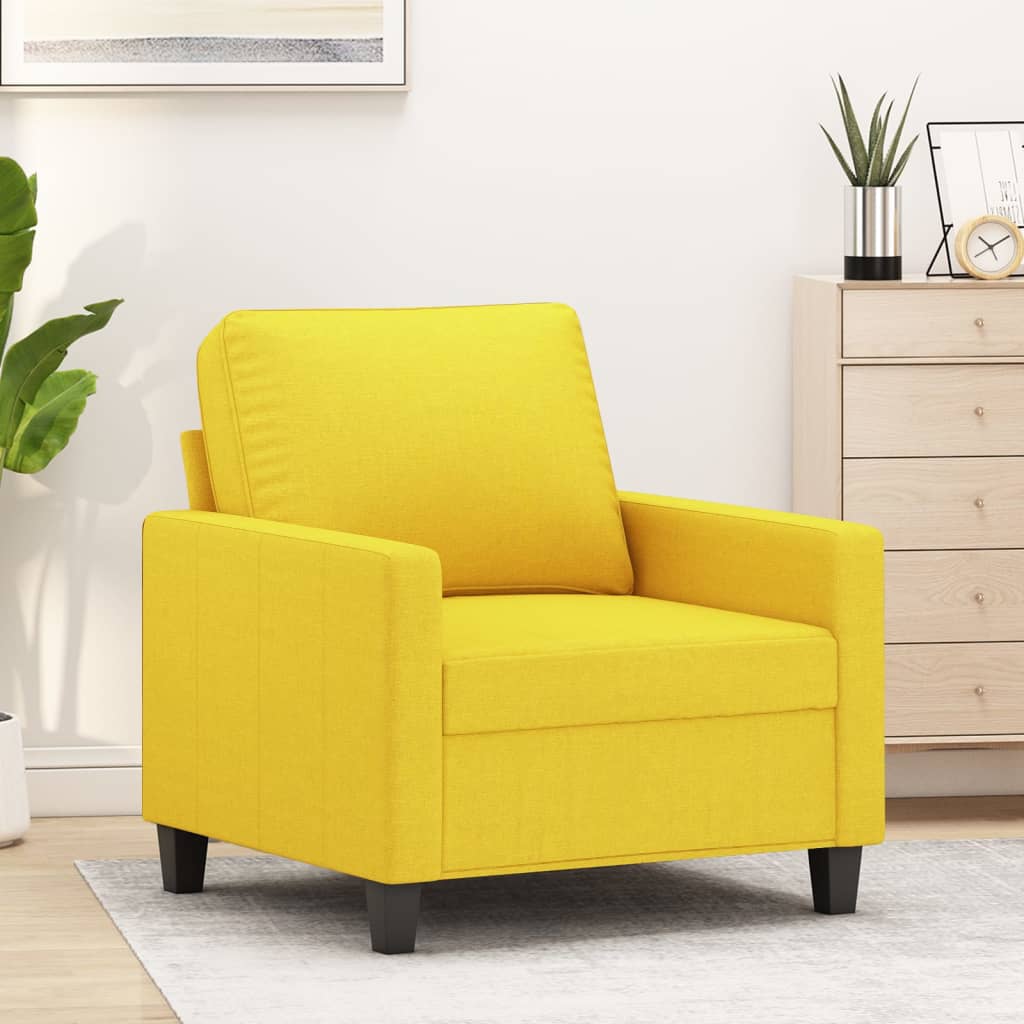 Fauteuil Jaune clair 60 cm Tissu Canapés vidaXL   