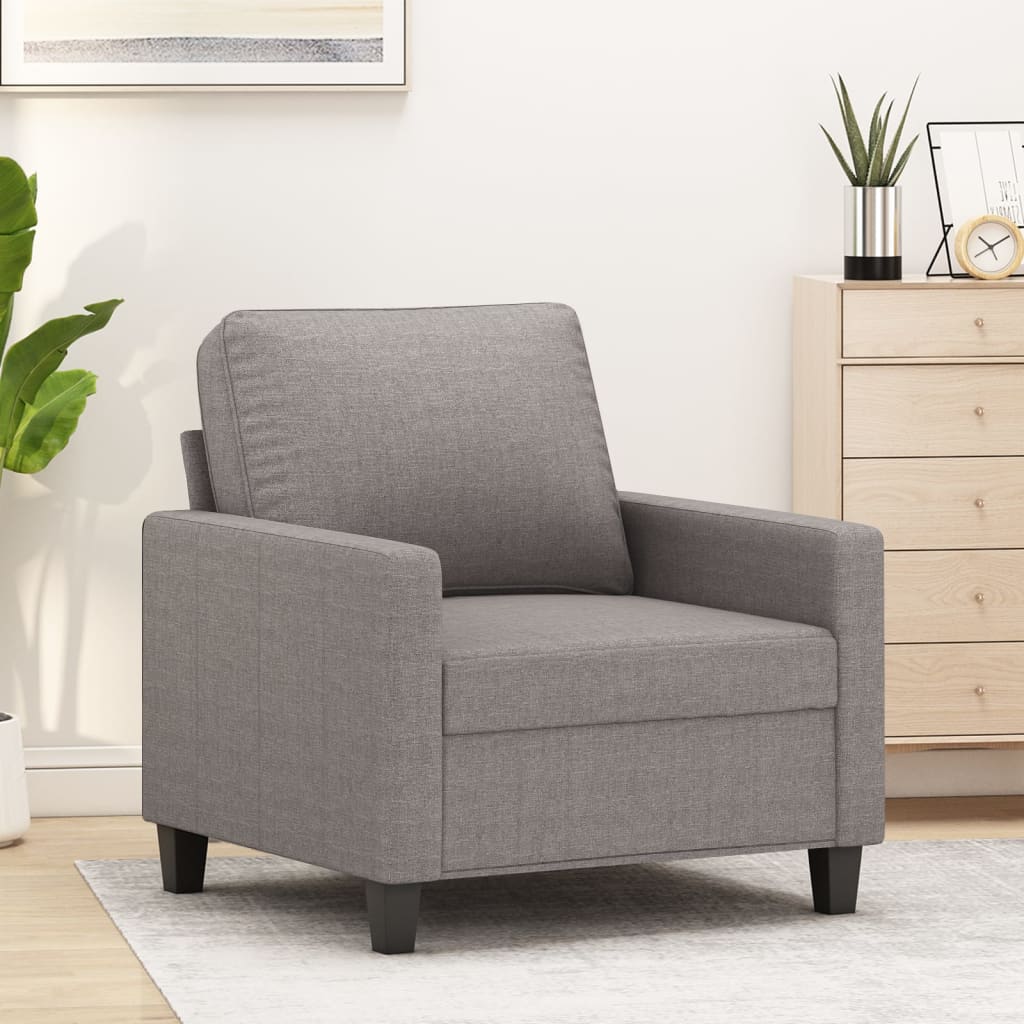 Fauteuil Taupe 60 cm Tissu Canapés vidaXL   