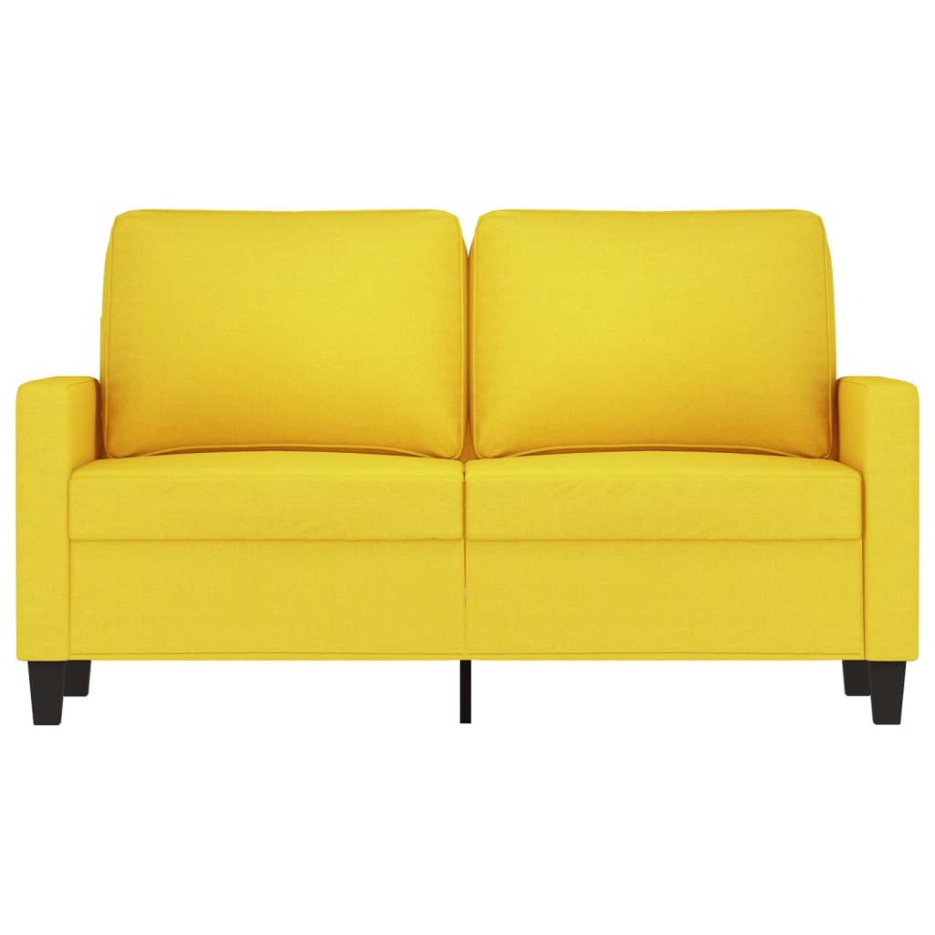 Canapé à 2 places Jaune clair 120 cm Tissu Canapés vidaXL   