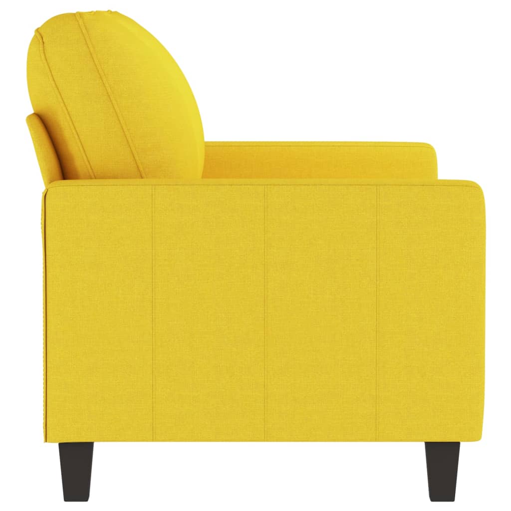 Canapé à 2 places Jaune clair 120 cm Tissu Canapés vidaXL   