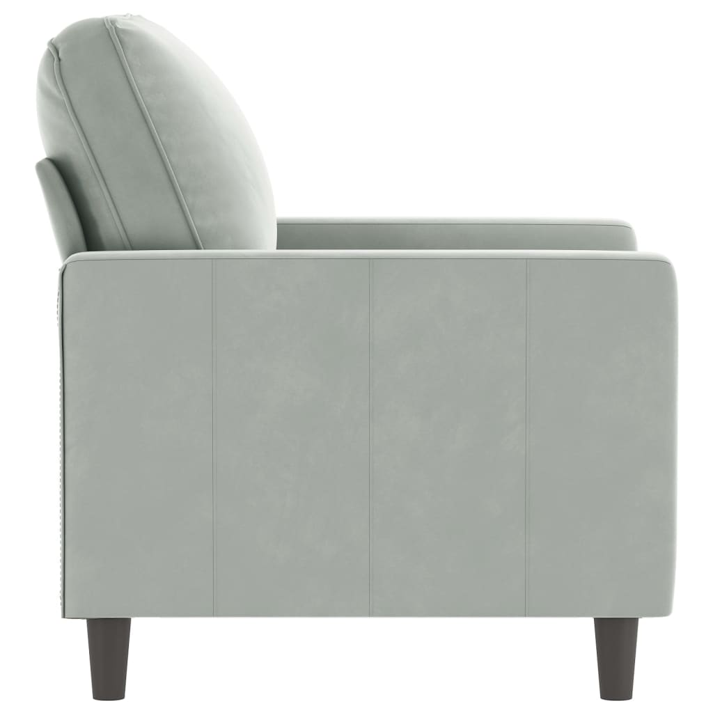 Fauteuil Gris clair 60 cm Velours Canapés vidaXL   