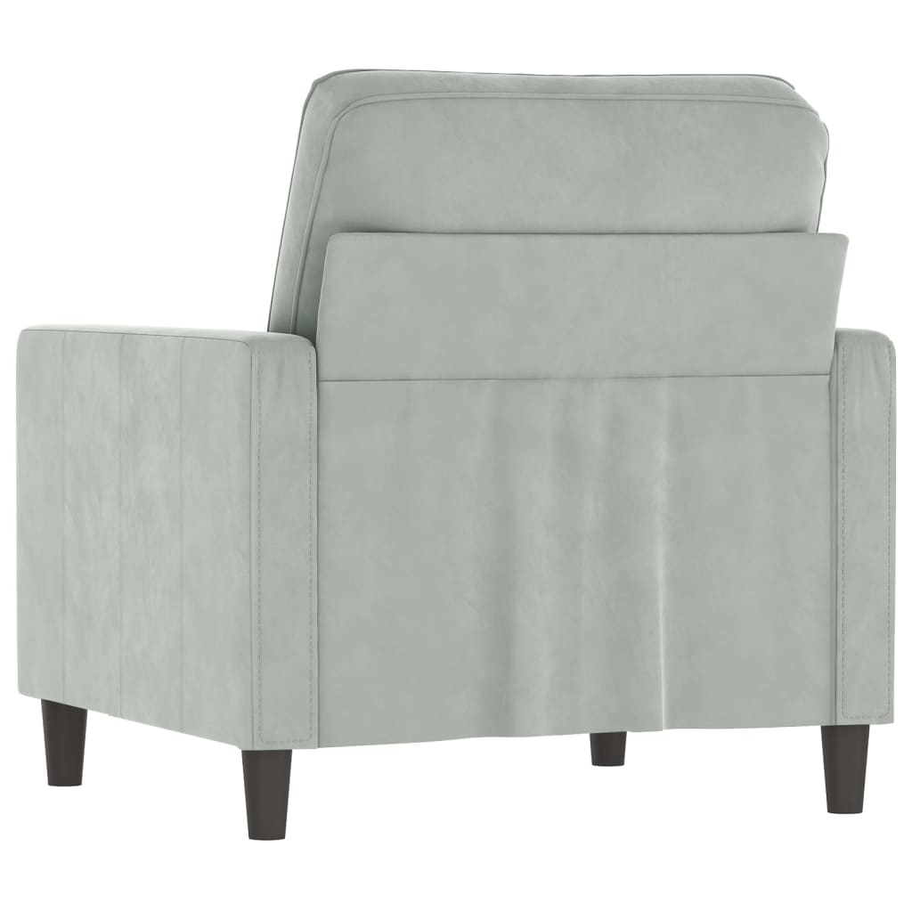 Fauteuil Gris clair 60 cm Velours Canapés vidaXL   