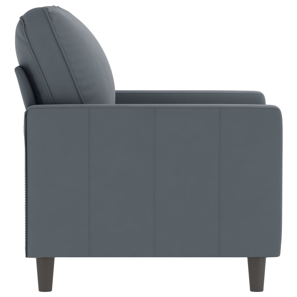 Fauteuil Gris foncé 60 cm Velours Canapés vidaXL   