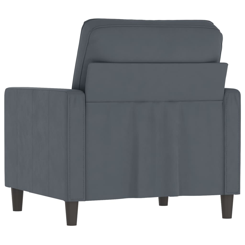 Fauteuil Gris foncé 60 cm Velours Canapés vidaXL   