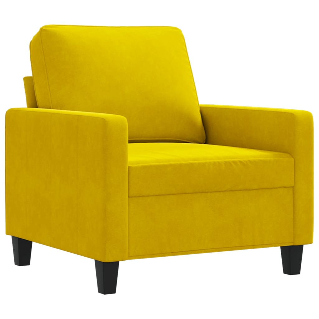 Fauteuil Jaune 60 cm Velours Canapés vidaXL   