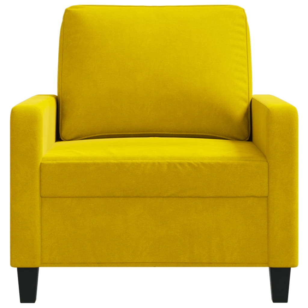 Fauteuil Jaune 60 cm Velours Canapés vidaXL   