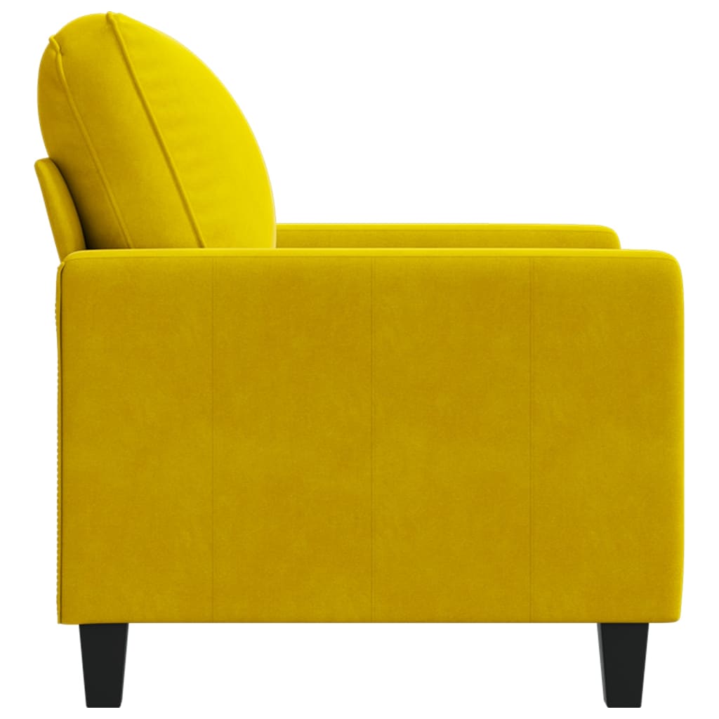 Fauteuil Jaune 60 cm Velours Canapés vidaXL   