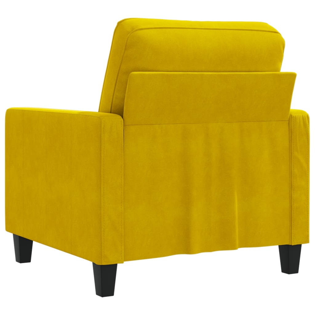 Fauteuil Jaune 60 cm Velours Canapés vidaXL   