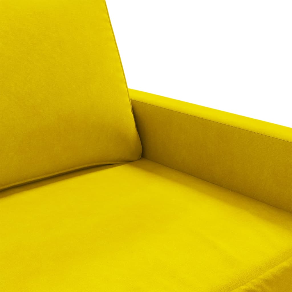 Fauteuil Jaune 60 cm Velours Canapés vidaXL   