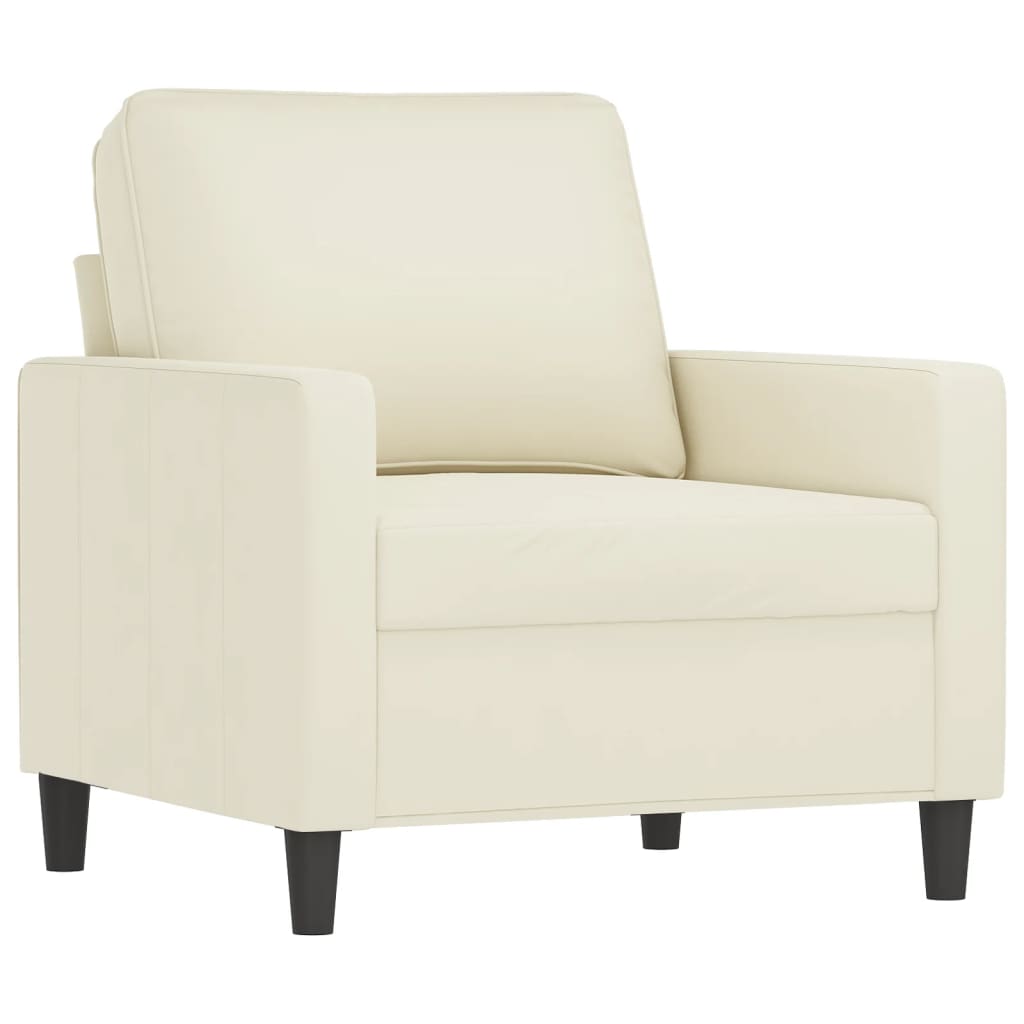 Fauteuil Crème 60 cm Velours Canapés vidaXL   