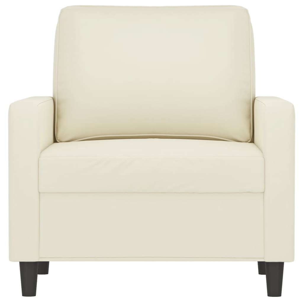 Fauteuil Crème 60 cm Velours Canapés vidaXL   