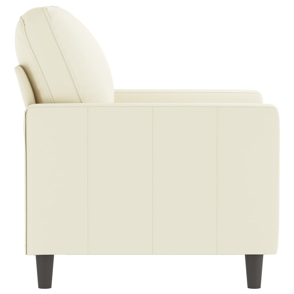 Fauteuil Crème 60 cm Velours Canapés vidaXL   