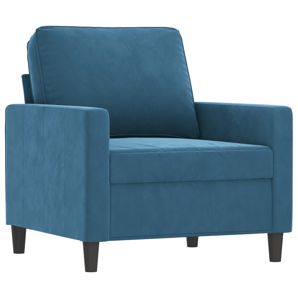 Fauteuil Bleu 60 cm Velours Canapés vidaXL   