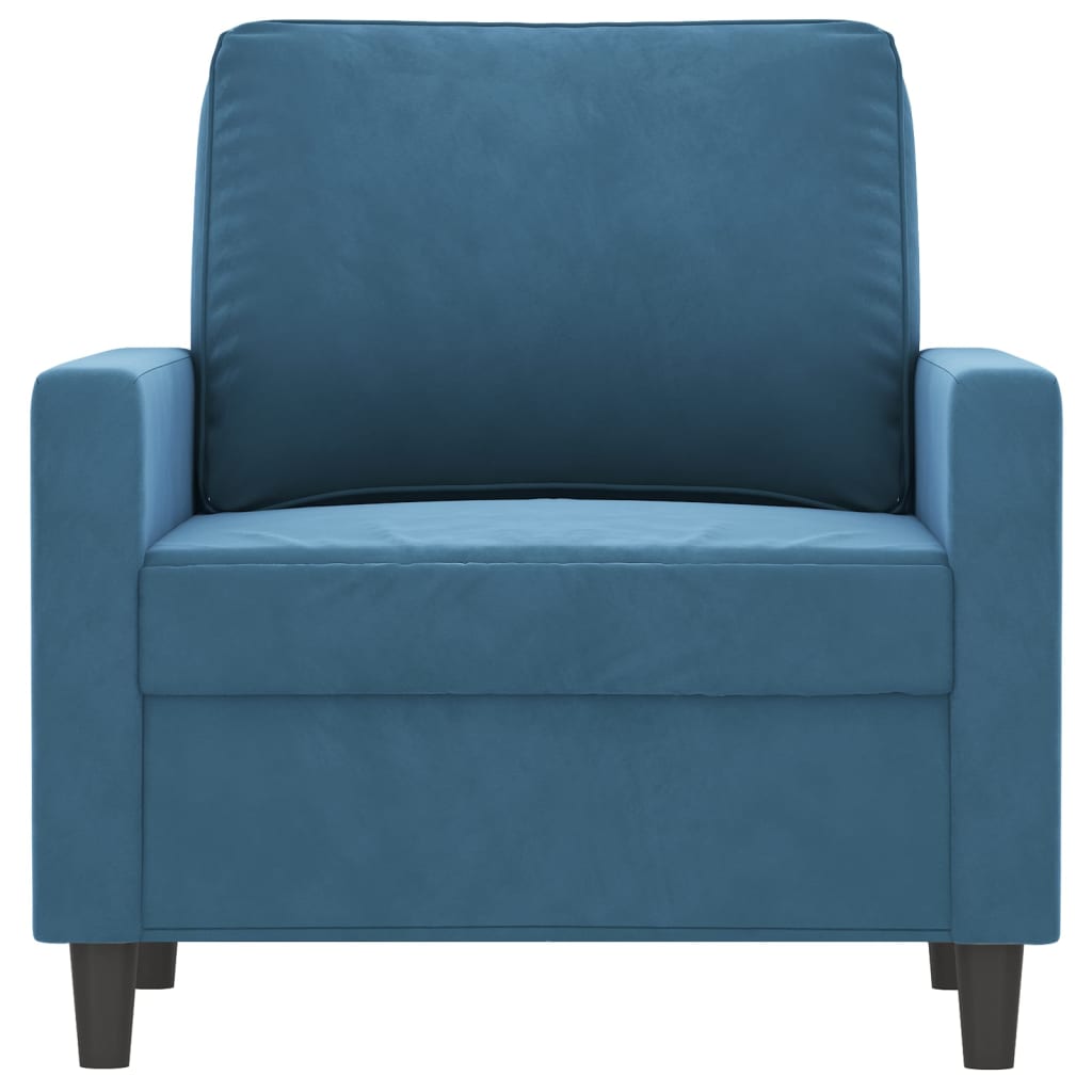 Fauteuil Bleu 60 cm Velours Canapés vidaXL   