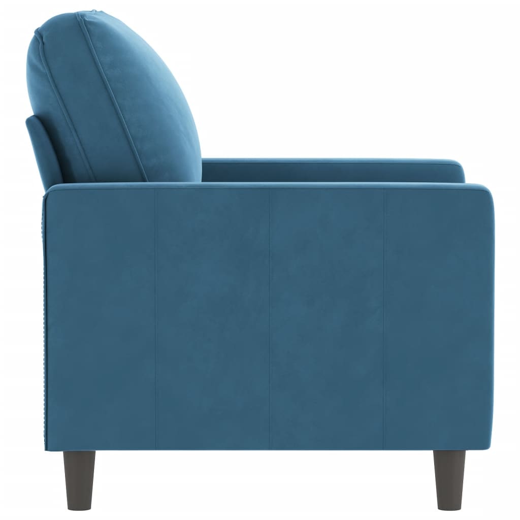 Fauteuil Bleu 60 cm Velours Canapés vidaXL   