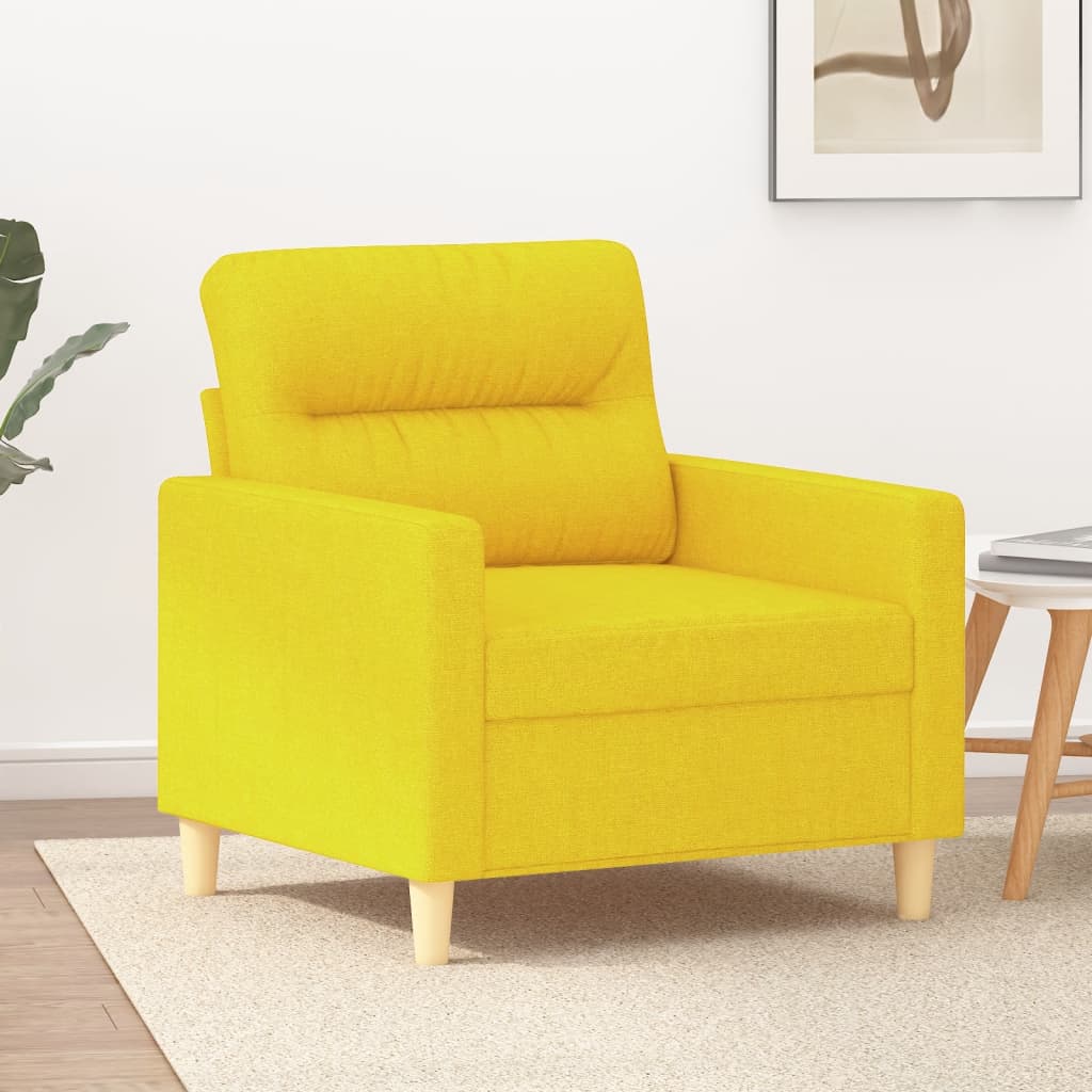 Fauteuil Jaune clair 60 cm Tissu Canapés vidaXL   