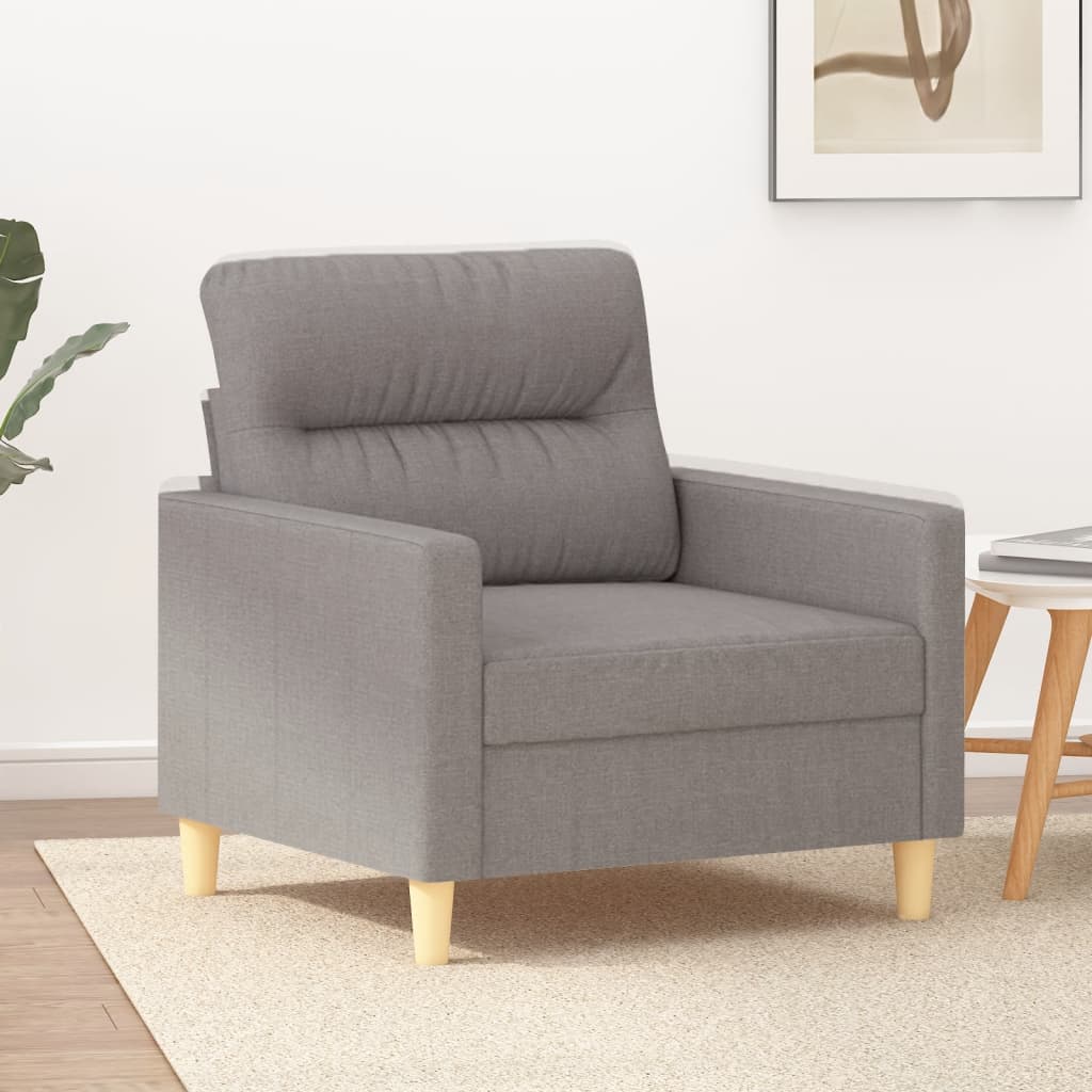 Fauteuil Taupe 60 cm Tissu Canapés vidaXL   